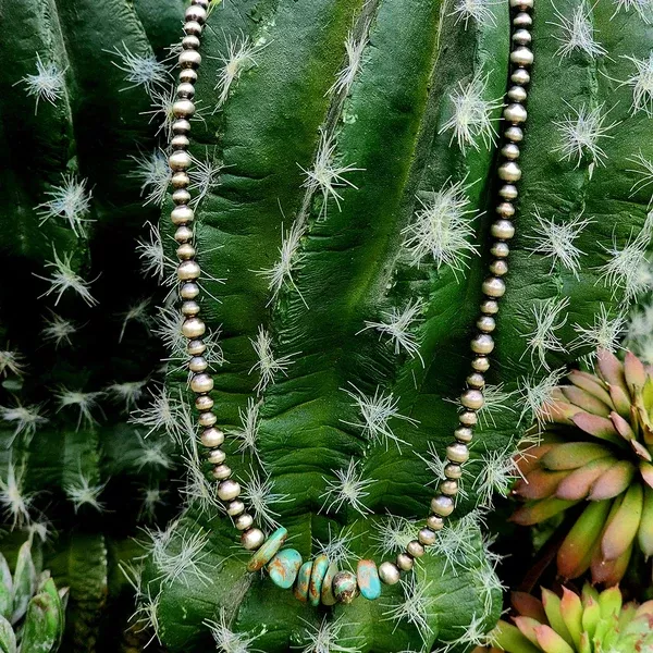 " Aggie " Turquoise & Navajo Pearl Necklace